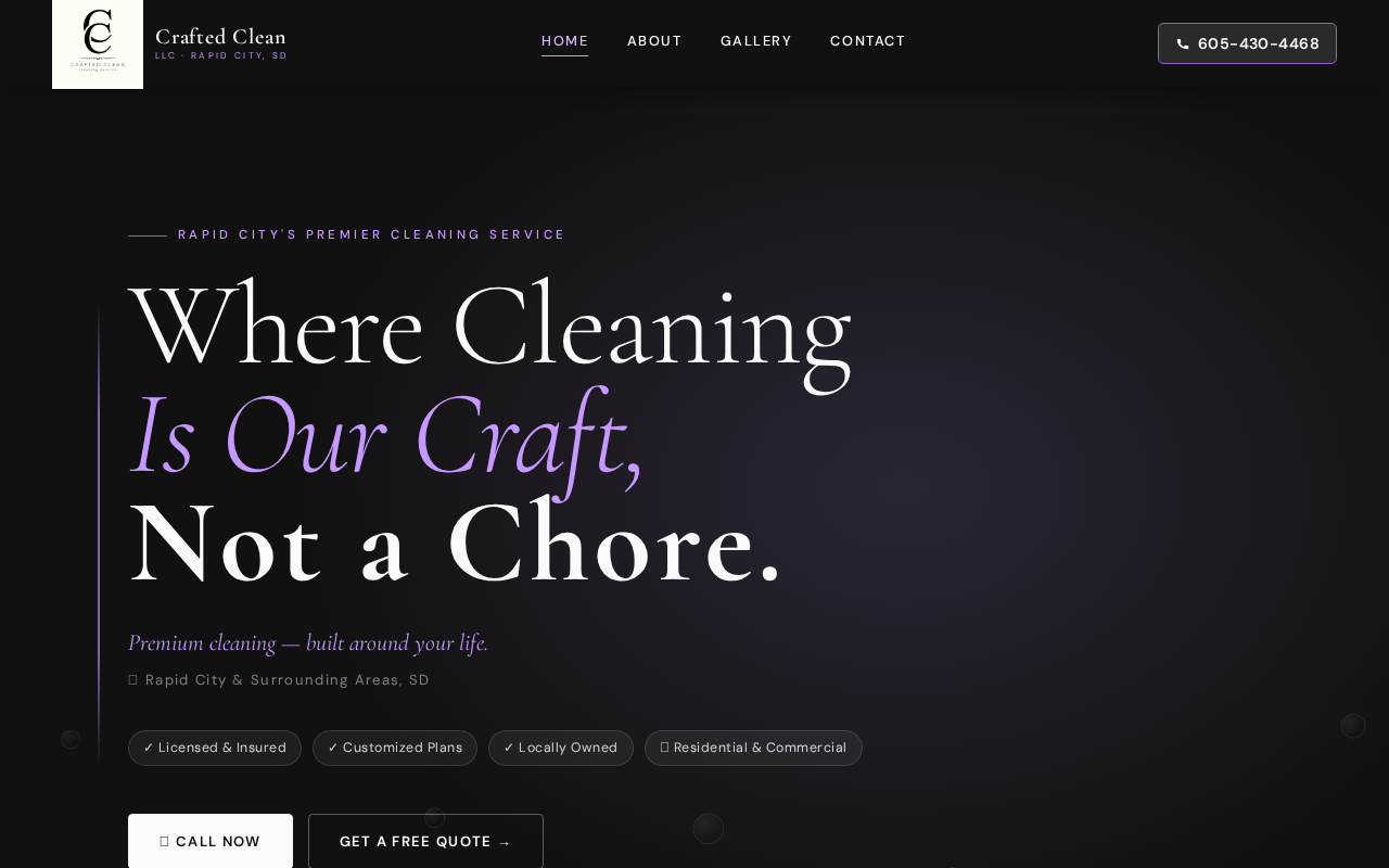 Crafted Clean LLC website