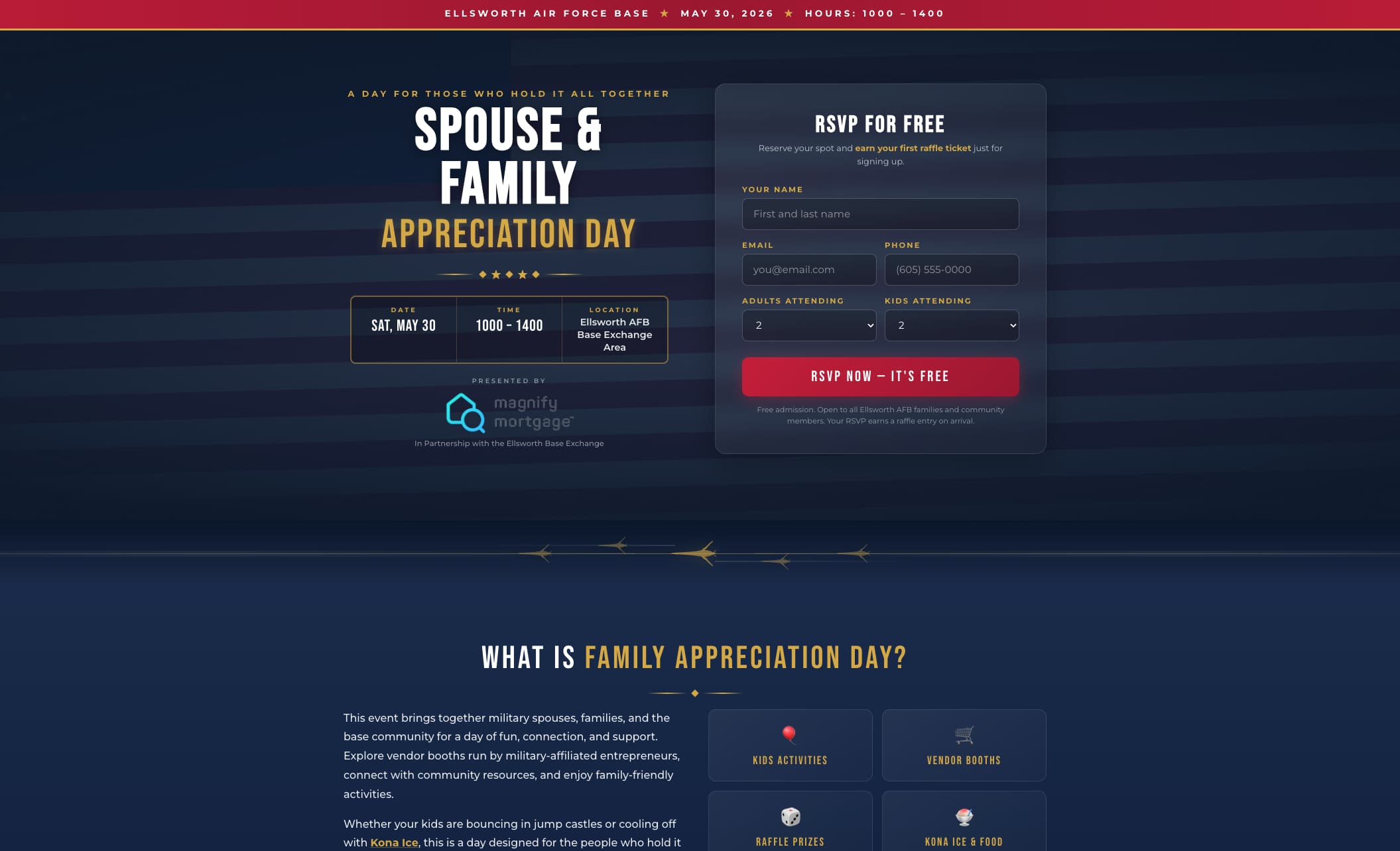 Ellsworth Spouse and Family Day website
