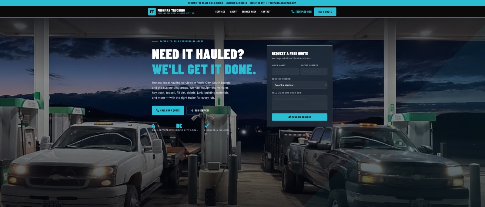 Frohman Trucking website