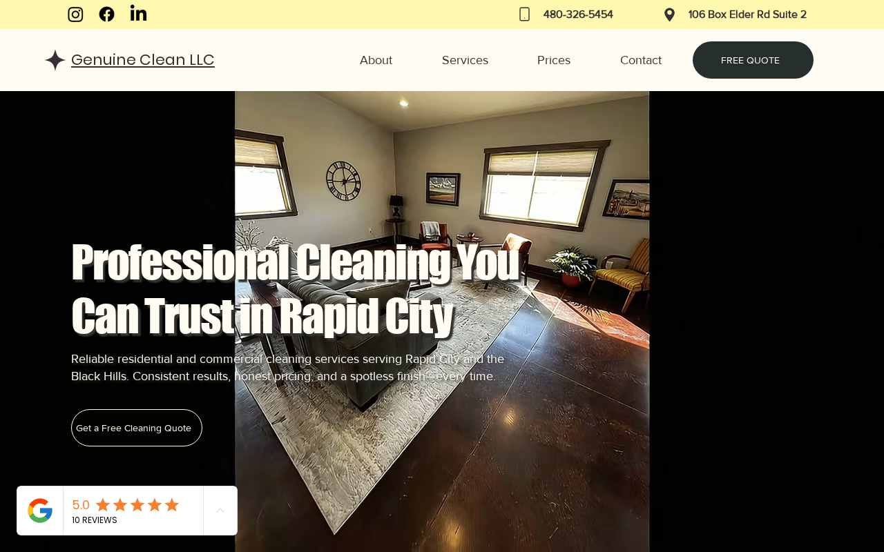 Rapid City Genuine Clean website
