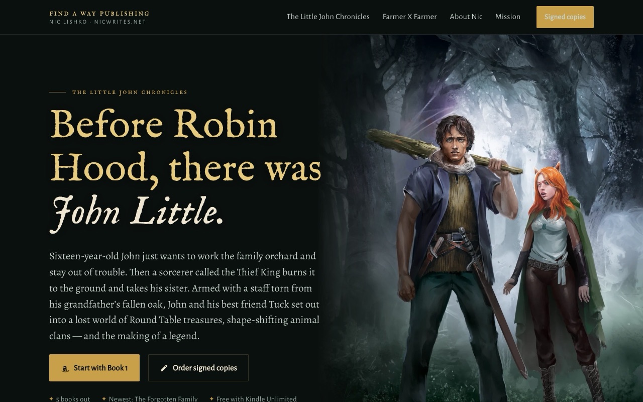Nic Lishko author website