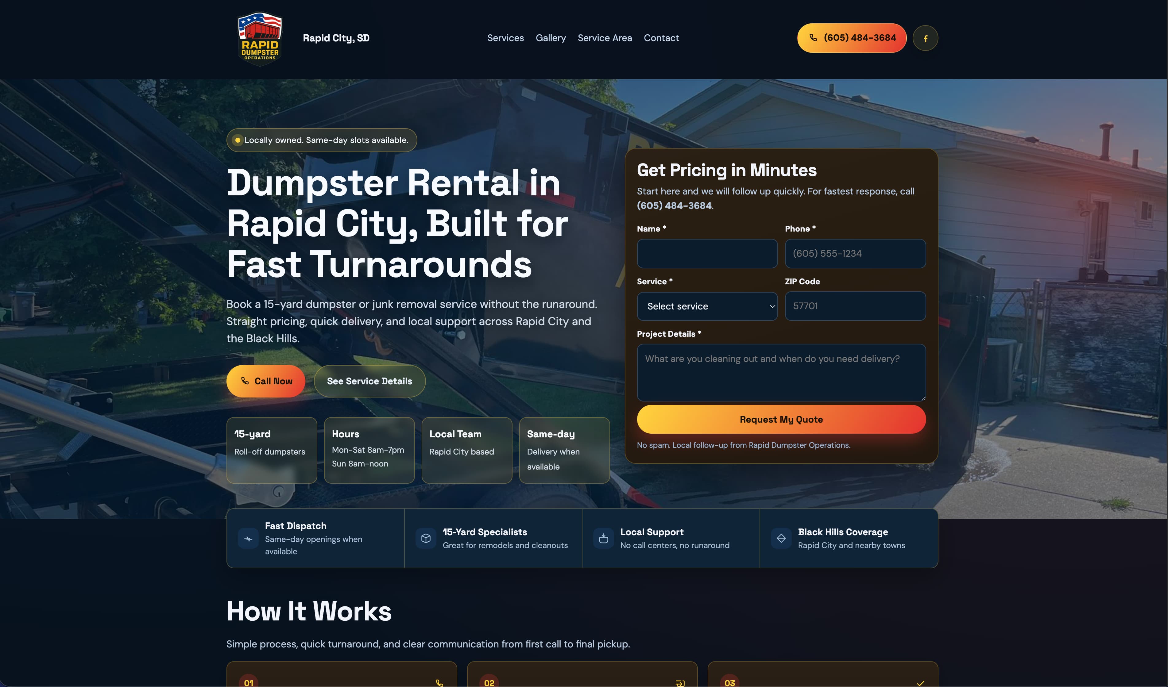 Rapid Dumpster Operations website