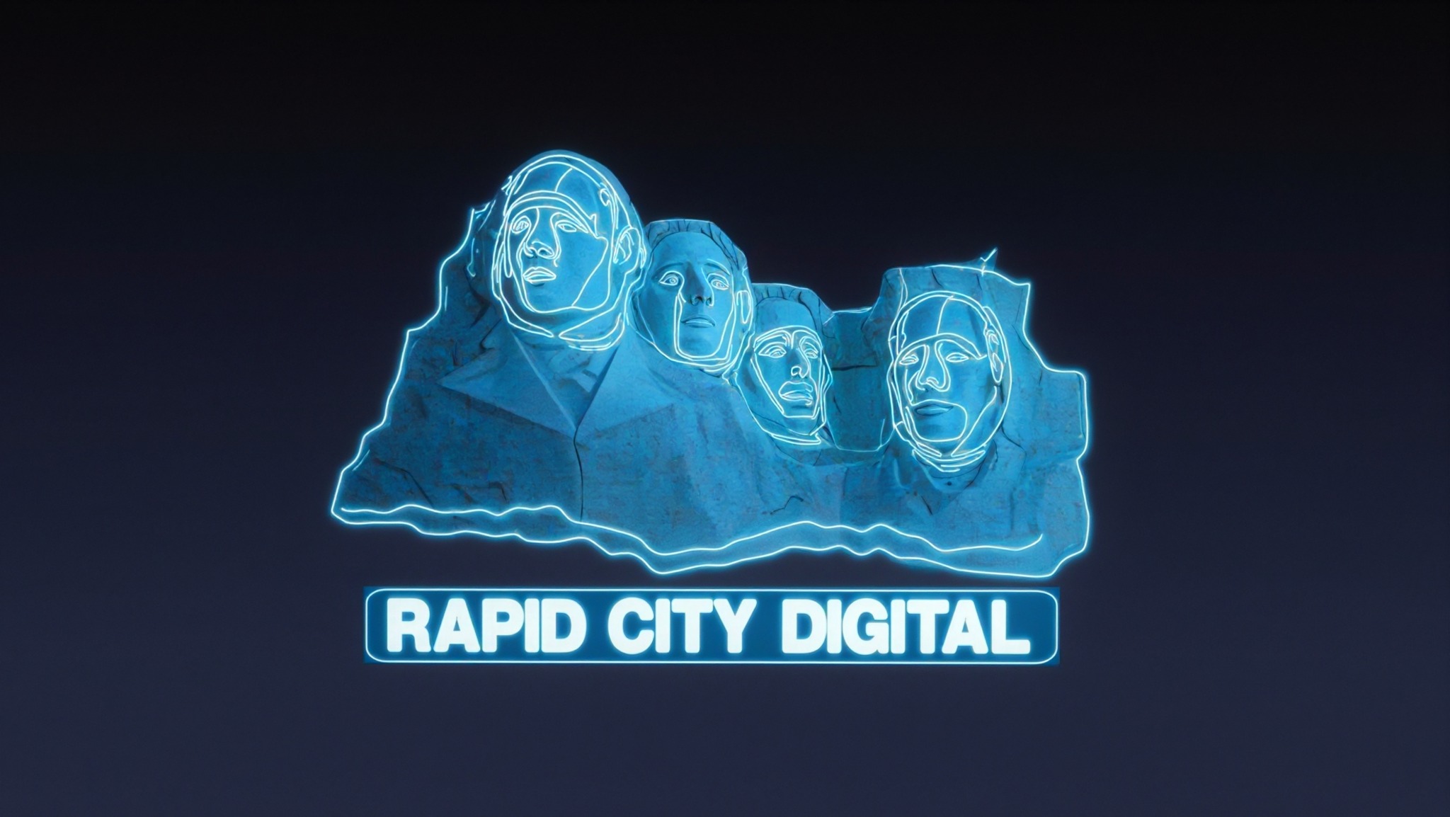 Neon Mount Rushmore overlooking Rapid City